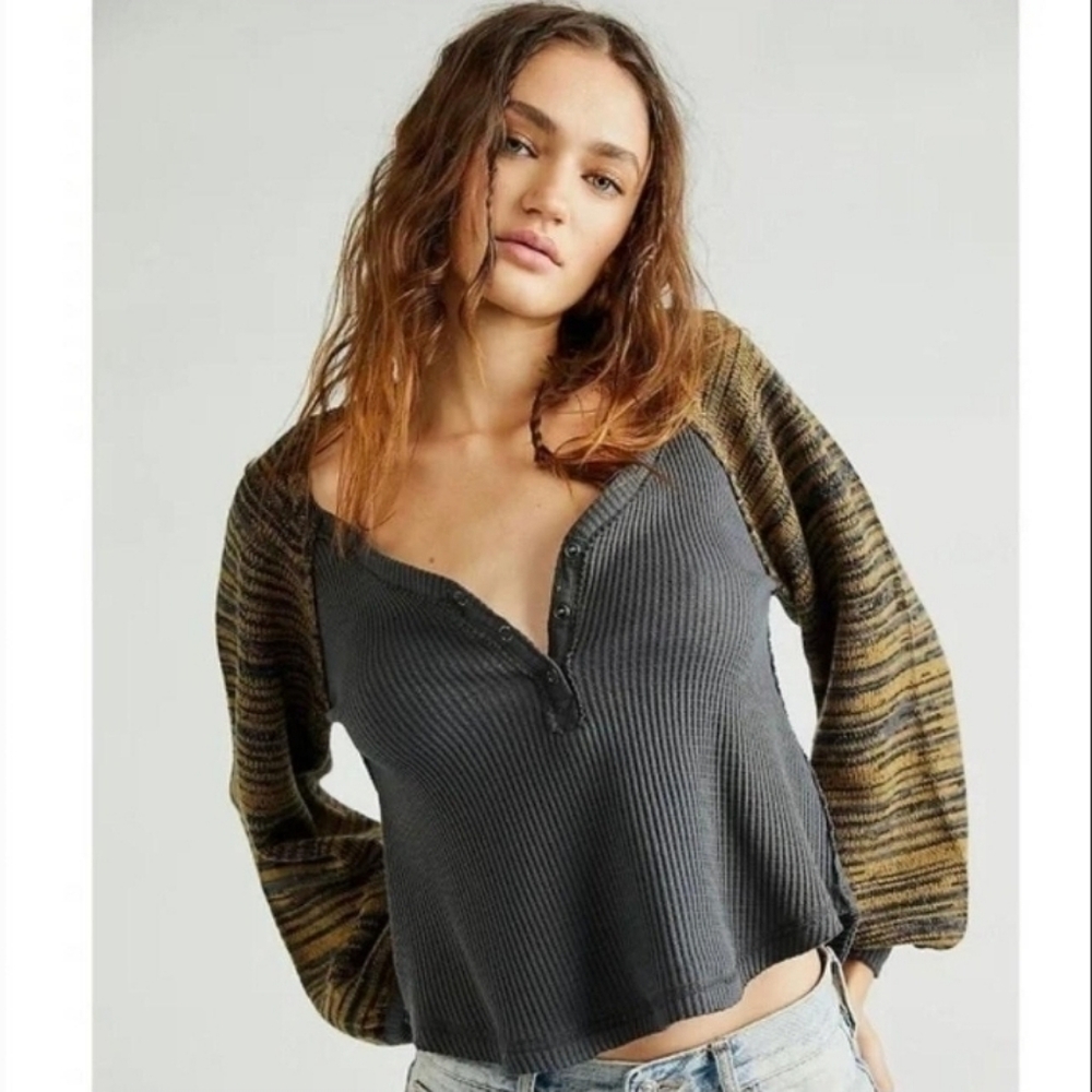 Free People Sweet Confession Henley Sweater Size XS Like New